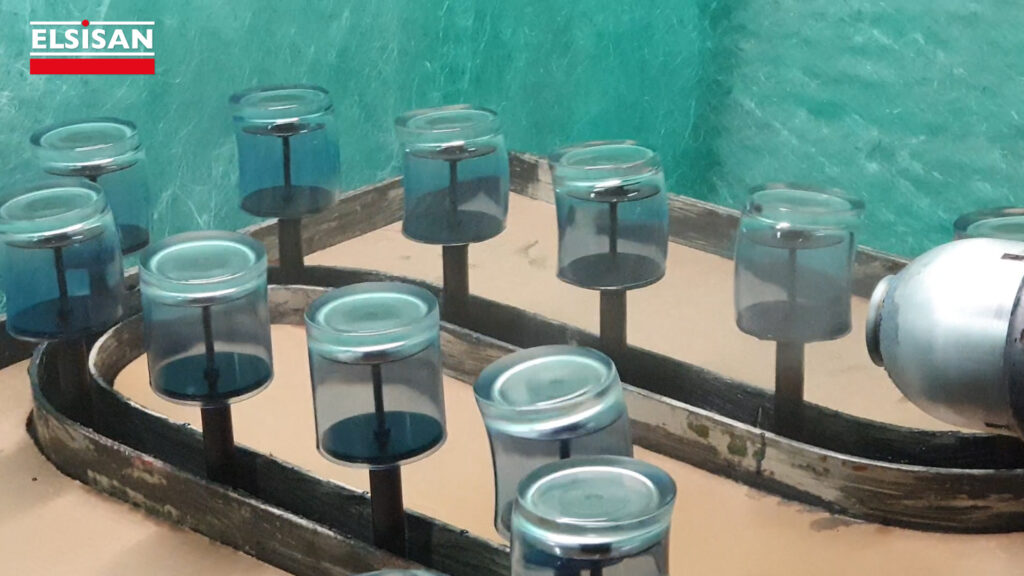 electrostatic wet painting spray line for glasses - elektrostatik cam boyama yas boya hatti 3