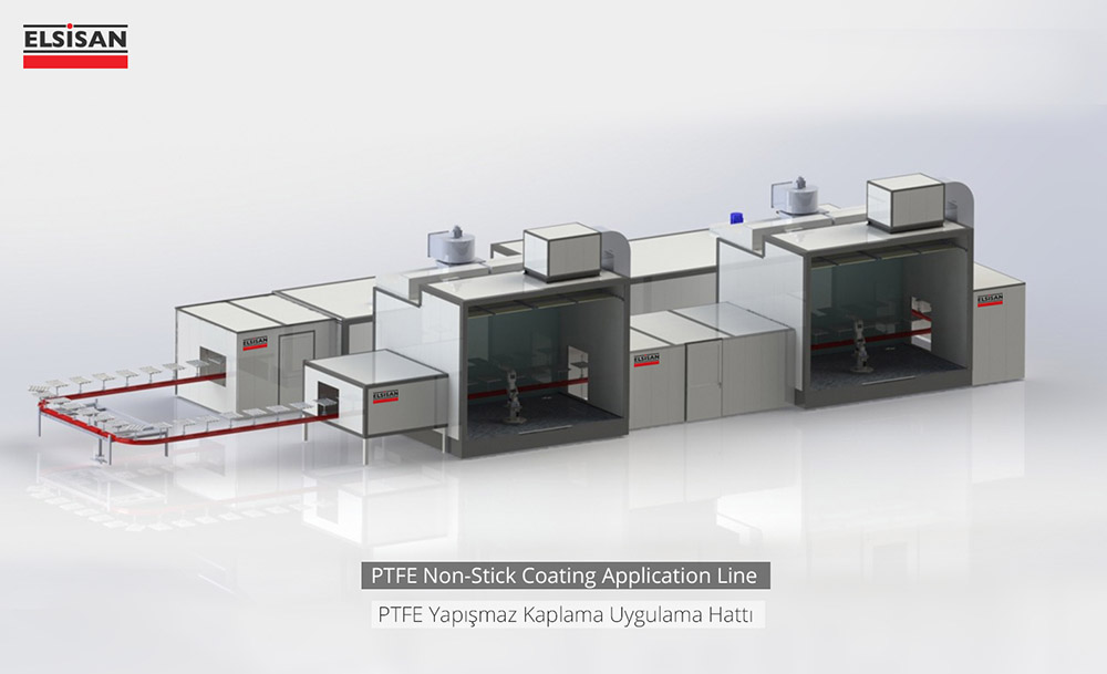 PTFE non stick teflon coating application line sm