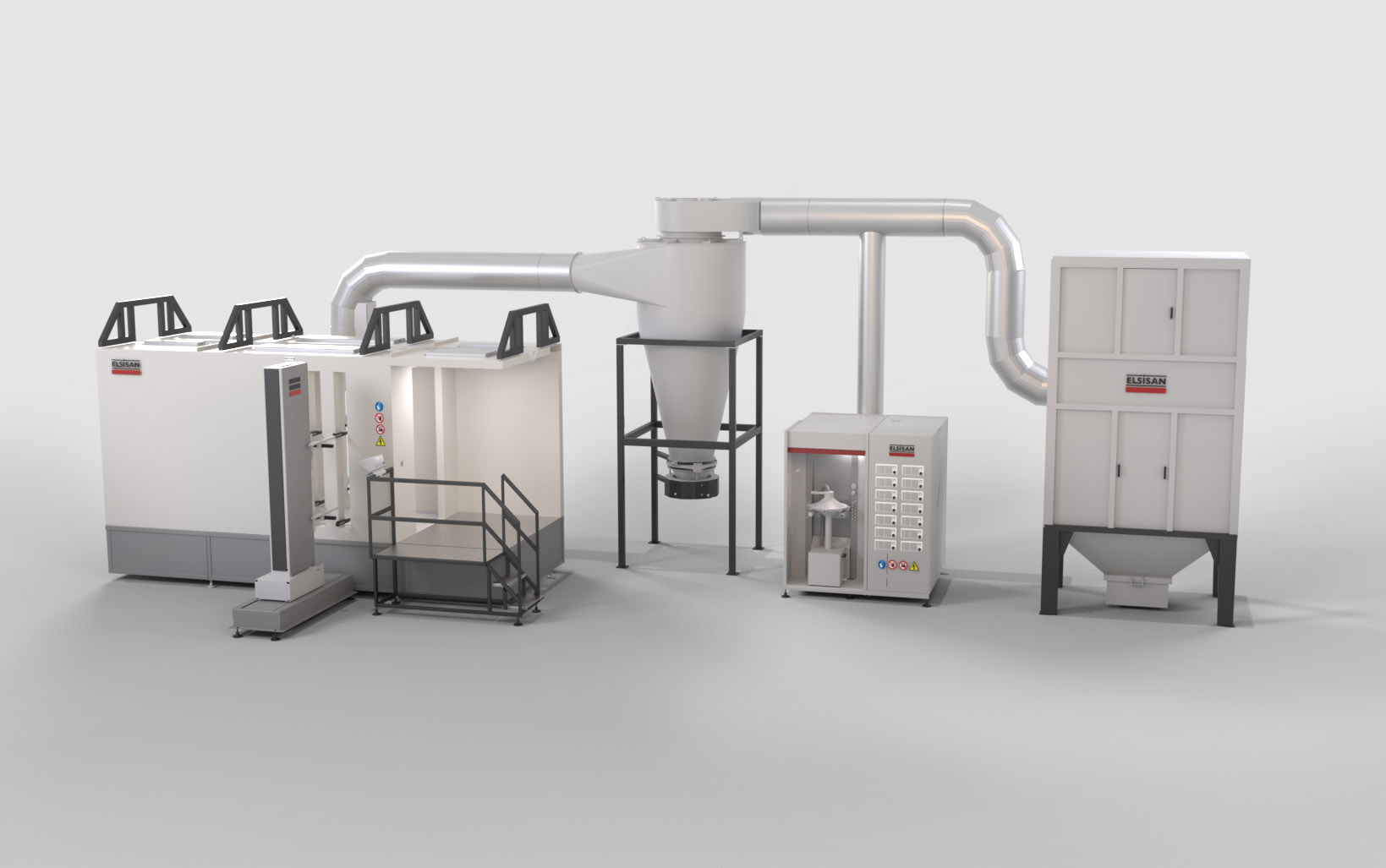 Elsisan - powder coating booths with plastic cyclone - siklonlu plastik toz boya kabinleri NO TEXT