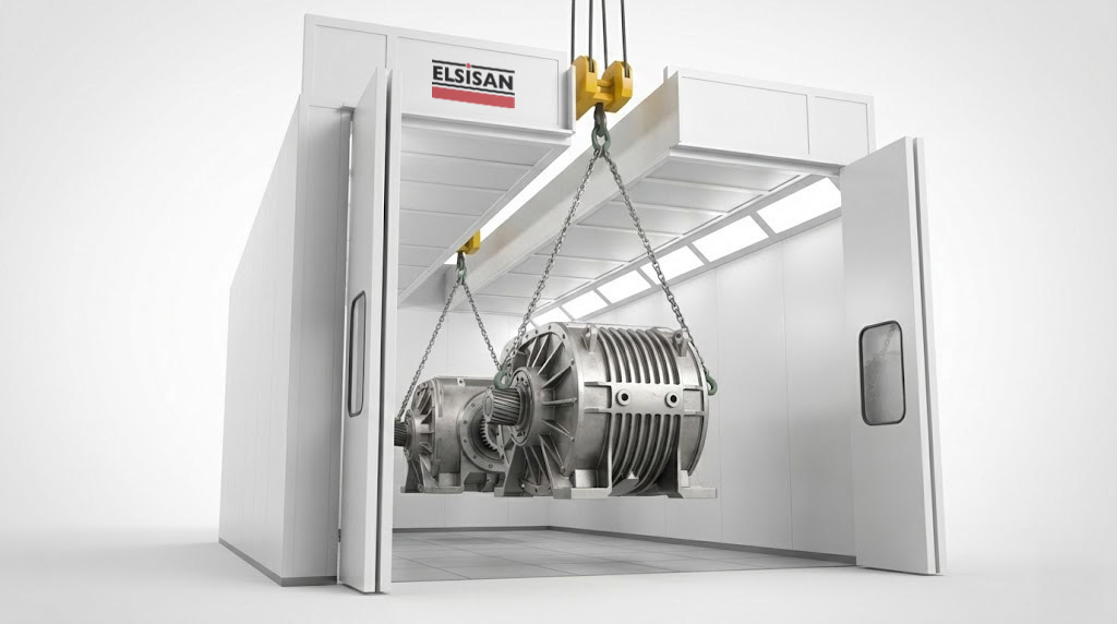 Boya kabinlerinde dış köprülü vinç parça taşıma sistemi